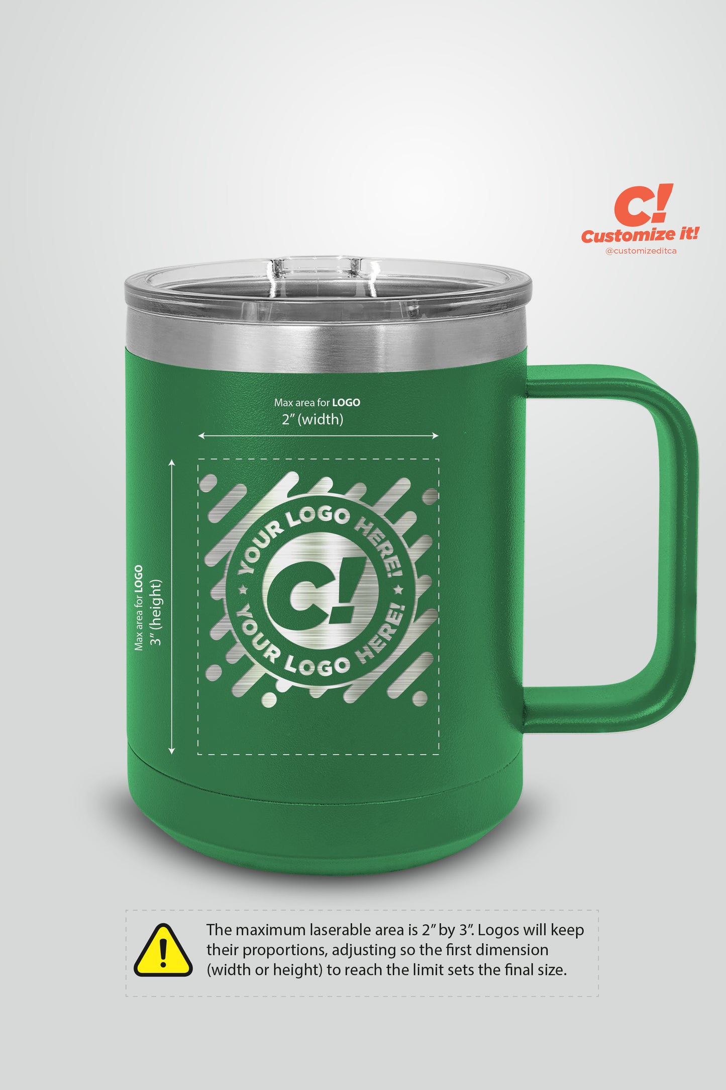 Custom Logo Engraved Polar Camel 15 oz. Coffee Mug