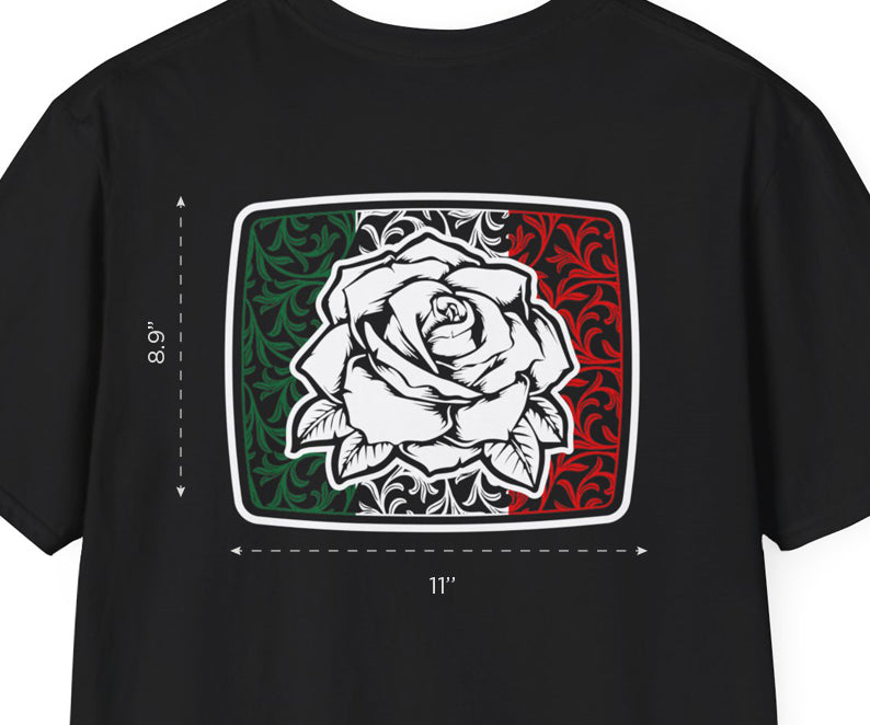 Unisex "Mexican Flag  / Rose" T-Shirt (version 01)