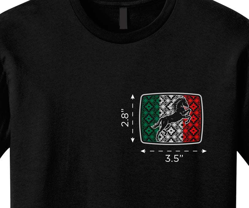 Unisex "Mexican Flag  / Horse" T-Shirt (version 01)