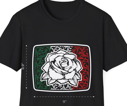 Unisex "Mexican Flag  / Rose" T-Shirt (version 02)