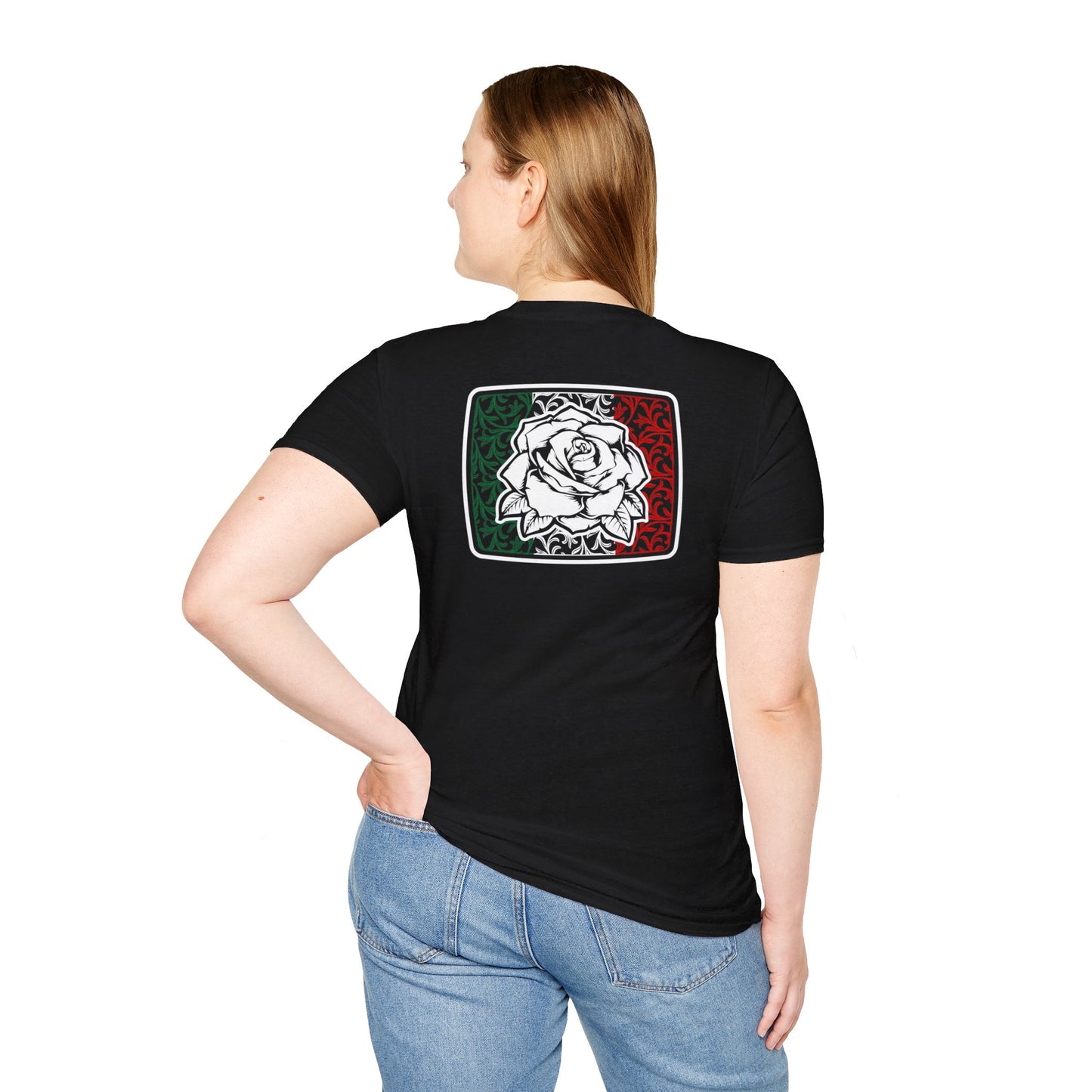 Unisex "Mexican Flag  / Rose" T-Shirt (version 01)