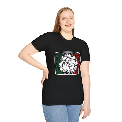 Unisex "Mexican Flag  / Rose" T-Shirt (version 02)