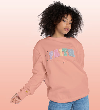 Unisex "Faith text" color embroidered Crewneck / Swetshirt